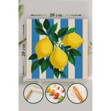 Palmiye Hobi Sanat Sayılarla Boyama 20x20 Cm Tuval Seti Fırça Boya Dahil Çıtaya Gerili - Limon