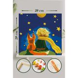 Palmiye Hobi Sanat Sayılarla Boyama 20x20 Cm Tuval Seti Fırça Boya Dahil - Küçük Prens (Sevgiliye Hediye)