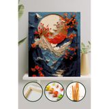 Palmiye Hobi Sanat Sayılarla Boyama 40x50 Cm Tuval Seti Fırça Boya Dahil Çıtaya Gerili - Dağlar