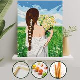 Palmiye Hobi Sanat Sayılarla Boyama 40X50 cm Tuval Seti Fırça Boya Dahil Çıtaya Gerili Papatyalar