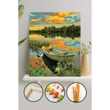 Palmiye Hobi Sanat Sayılarla Boyama 40x50 Cm Tuval Seti Fırça Boya Dahil Çıtaya Gerili - Sandal