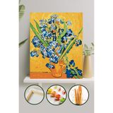 Palmiye Hobi Sanat Sayılarla Boyama 40x50 Cm Tuval Seti Fırça Boya Dahil Çıtaya Gerili - Van Gogh Süsen