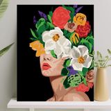 Palmiye Hobi Sanat Sayılarla Boyama Tuval Seti Fırça Boya Dahil (Çıtalı) 40X50 cm - Çiçek De