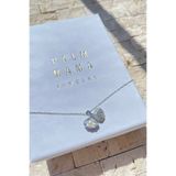 PALMMAMA Palm Mama Jewelry Deniz Kabuğu Inci Detaylı Gümüş Zirkon Taşlı Kutulu Paslanmaz Çelik Kolye