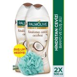 Palmolive Body Butter Hindistan Cevizi Aromalı 500 ml x 2 Duş Jeli + Duş Lifi Yumuşak Cilt İçin Etkili