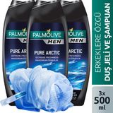 Palmolive Men Pure Arctic 2in1 Erkek Duş Jeli 500 ml x 3 Adet + Duş Lifi Hediye