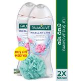 Palmolive Micellar Care Gül 2x500 ml Duş Jeli + Duş Lifi