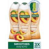 Palmolive Smoothies Şeftali Duş Jeli Nemlendirici Etki 3×450 ml Ferahlatıcı Koku + Seyahat Kiti Hediye