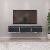 Palo 150 cm Duvara Monte Tv Ünitesi Tv Sehpası-Antrasit-Gümüş Çok Renkli