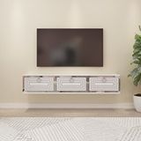 Palo 150 cm Duvara Monte Tv Ünitesi Tv Sehpası Beyaz-Gümüş Çok Renkli