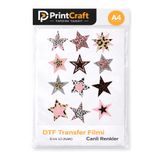 Palo Santo 8 cm (12 Model) Yıldız Modeli Ütü ile Yapışan DTF Transfer Baskı (A4)