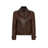 Paloma Kadın Kahverengi Kruvaze Yaka Oversize Deri Mont 25WGD56082Z