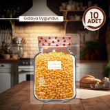Palpak Kalp Desenli Büyük Boy Kavanoz Görünümlü Kilitli Doypack Saklama Poşeti (17X27CM - 1000ML) 10 Adet - 17 x 27 cm