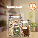 Palpak Klips Kapaklı Kavanoz Görünümlü Saklama Poşeti - 3 Adet (1 Büyük 1000ML,1 Orta 700ML,1 Küçük 200ML)