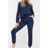 PALPİTO Kadın Lacivert Pamuklu Alt Üst Pijama Takımı