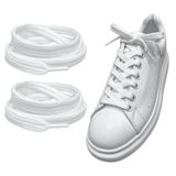 Palspor Yassı Sneaker Ayakkabı Bağcığı, Çift Katmanlı Örgülü Günlük, Spor, Nike Converse Adidas Vans Marka Ayakkabılara Uygun Bağcık (Beyaz, 150 cm)