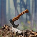 Palta Outdoor Gerçek Viking Baltası Tasarım Tescilli Kamp Baltası Kılıf li Ceviz Ağacı Saplı - Ahşap