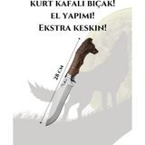 Palta Outdoor Kurt Başlı Şef Bıçağı Paslanmaz Çelik 28cm Ceviz Ağacı Kılıf Li - Ahşap