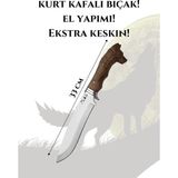 Palta Outdoor Kurt Başlı Şef Bıçağı Paslanmaz Çelik 33cm Ceviz Ağacı Kılıf Li - Ahşap