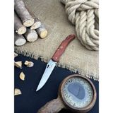 Palta Outdoor Outdoor Bıçak Piknik Çakısı Kamp Bıçağı Eğri Kilitli Deri Kılıf Hediyeli 23 cm Paduk Ağacı Saplı Katlanabilir Çakı - Kırmızı
