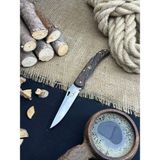 Palta Outdoor Outdoor Bıçak Piknik Çakısı Kamp Bıçağı Eğri Kilitli Deri Kılıf Hediyeli 23 cm Venge Ağacı Saplı Katlanabilir Çakı - Siyah