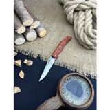 Palta Outdoor Outdoor Bıçak Piknik Çakısı Kamp Bıçağı Eğri Kilitli Deri Kılıflı Paduk Ağacı Saplı İnce Çakı