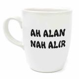 Palto Tasarım Ah Alan Nah Alır Krem Oval Kupa - Hediye Seramik Kupa