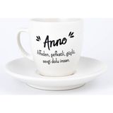 Palto Tasarım Anne Krem Türk Kahvesi Fincanı