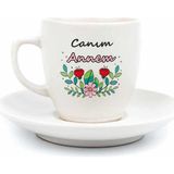 Palto Tasarım Canım Annem Krem Türk Kahvesi Fincanı