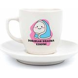 Palto Tasarım Dobarlan Bırakma Kendini Krem Türk Kahvesi Fincanı - Renkli