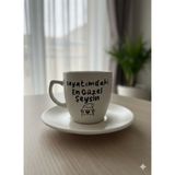 Palto Tasarım Hayatımdaki En Güzel Şeysin Krem Türk Kahvesi Fincanı - Hediye Seramik Türk Kahvesi Fincanı - 1 Adet - 85 ml