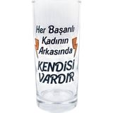 Palto Tasarım Her Başarılı Kadının Arkasında Kendisi Vardır Rakı Bardağı - Saydam - 175 ml