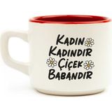 Palto Tasarım Kadın Kadındır Çiçek Babandır Beyaz Venüs Kupa - Dünya Kadınlar Günü Hediyelik Kupa Mug - 1 Adet
