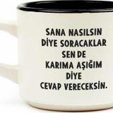 Palto Tasarım Karıma Aşığım Diye Cevap Vereceksin Beyaz Venüs Kupa - Hediye Seramik Kupa