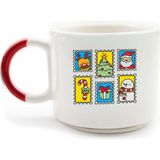 Palto Tasarım Kartpostal Tasarımlı D Kulp Kupa -Yılbaşı Temalı Kupa - Beyaz - 195 ml