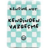 Palto Tasarım Kendime Not: Kendinden Vazgeçme! Makyaj Aynası - Kompakt Cep Aynası