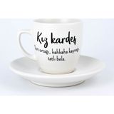 Palto Tasarım Kız Kardeş Krem Türk Kahvesi Fincanı
