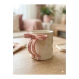 PALTO TASARIM Kurdele Kupa (Pembe) - Hediye Seramik Kupa