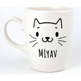 Palto Tasarım Miyav Krem Oval Kupa