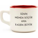 Palto Tasarım Senin Memen Küçük Ama Kalbin Büyük Beyaz Venüs Kupa-Hediyelik Kupa Fincan - 1 Adet