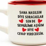 Palto Tasarım Sevgilime Aşığım Diye Cevap Vereceksin Beyaz Venüs Kupa - Hediye Seramik Kupa