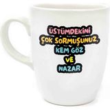 Palto Tasarım Üstümdekini Çok Sormuşsunuz, Kem Göz ve Nazar Krem Oval Kupa