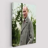 Paltolu Mustafa Kemal Atatürk Fotoğrafı Dekoratif Kanvas Tablo, Duvar Dekoru 6199