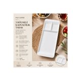 PALU GASTRO 3 Bölmeli Porselen Sunumluk ve Kahvaltılık 36x16 cm - Lüks Dikdörtgen Bölmeli Servis Tabağı, Sosluk, Çerezlik
