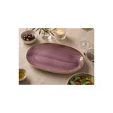 PALU GASTRO Aura Blackberry Oval Porselen Meze ve Kahvaltı Sunum Tabağı, 19x11 cm, İç Mekan