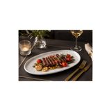 PALU GASTRO Bonna Lunar Hygge Porselen Oval Servis Tabağı, 30 cm, İç Mekan Kullanımı için
