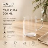 Palu Gastro Borosilikat Isıya Dayanıklı Kulplu Cam Kupa Bardak 200 ml - 1 Adet - Şeffaf
