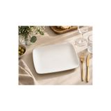 PALU GASTRO Cosmos Moove Porselen Dikdörtgen Servis Tabağı, Beyaz, İç Mekan Kullanımı için, 36x25 cm
