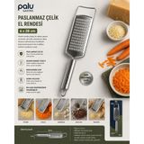 PALU GASTRO Paslanmaz Çelik El Rendesi 6 x 28 cm - Profesyonel Mutfak ve Sunum Rendesi - İnox - 1 Adet Paslanmaz Çelik El Rendesi 6 x 28 cm