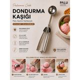 Palu Gastro Paslanmaz Çelik Mekanizmalı Dondurma Kaşığı - 23 cm (5.5 cm Çap) - Gümüş